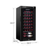 Refrigerador de vinos Equator de 32 botellas, color negro: zona de temperatura única, independiente, enfriamiento por compresor