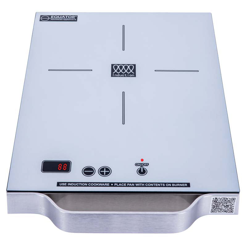 Placa de inducción portátil Equator de 11 pulgadas con un quemador, mango de aluminio LIGHT, 110V