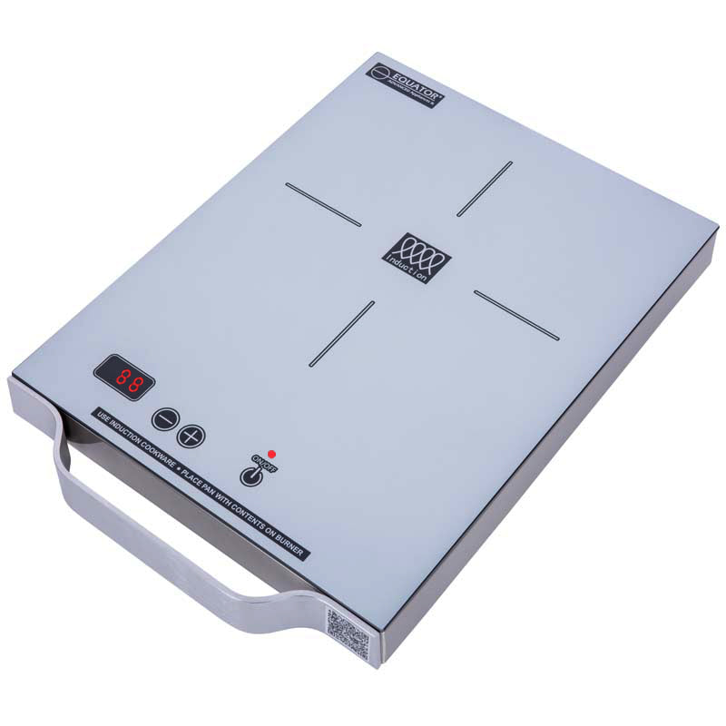 Placa de inducción portátil Equator de 11 pulgadas con un quemador, mango de aluminio LIGHT, 110V