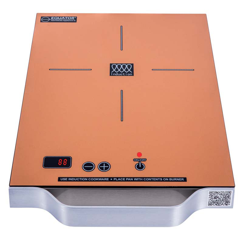 Placa de inducción portátil Equator de 11 pulgadas con un quemador, mango de aluminio LIGHT, 110V