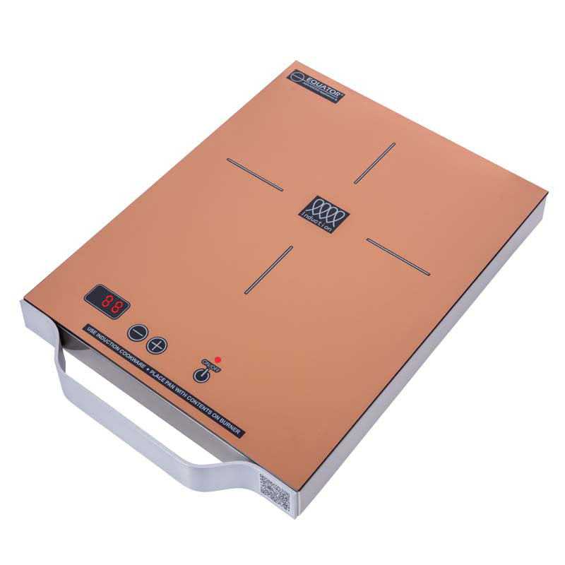 Placa de inducción portátil Equator de 11 pulgadas con un quemador, mango de aluminio LIGHT, 110V
