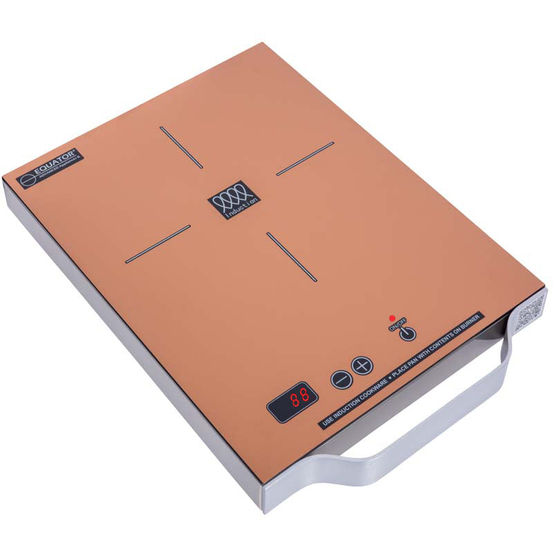 Placa de inducción portátil Equator de 11 pulgadas con un quemador, mango de aluminio LIGHT, 110V