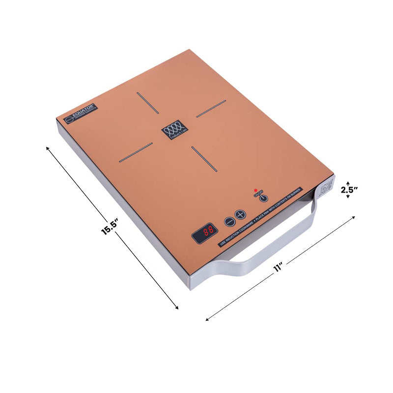 Placa de inducción portátil Equator de 11 pulgadas con un quemador, mango de aluminio LIGHT, 110V
