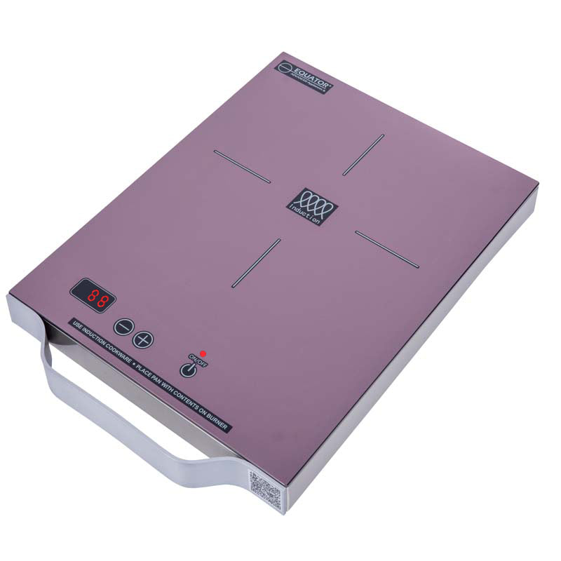 Placa de inducción portátil Equator de 11 pulgadas con un quemador, mango de aluminio LIGHT, 110V
