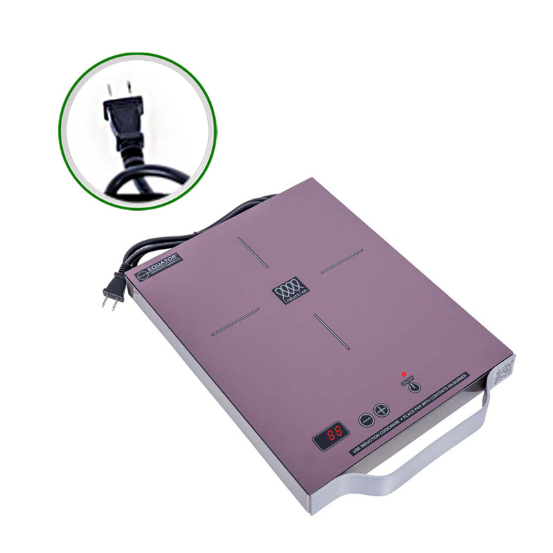 Placa de inducción portátil Equator de 11 pulgadas con un quemador, mango de aluminio LIGHT, 110V