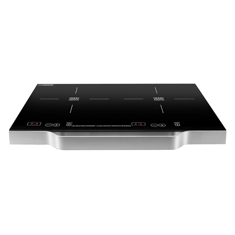 Placa de inducción portátil Equator de 2 quemadores y 21 pulgadas, LIGERA con MANGO DE ALUMINIO, 110 V