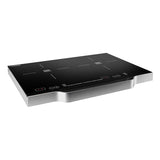 Placa de inducción portátil Equator de 2 quemadores y 21 pulgadas, LIGERA con MANGO DE ALUMINIO, 110 V
