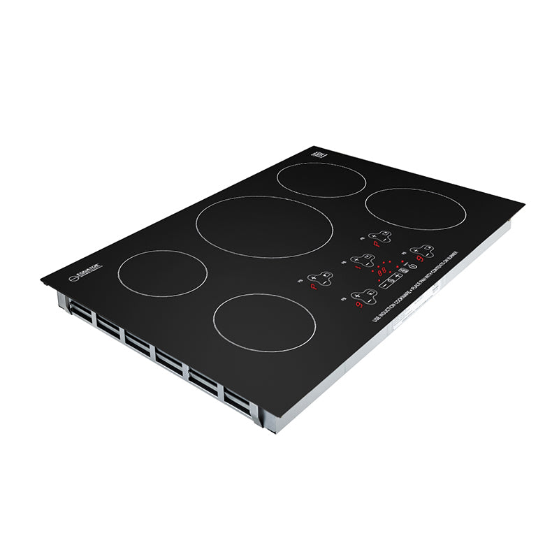 Plaque de cuisson à induction encastrable Equator 36 pouces, 5 foyers, 9 niveaux de puissance, fonction Power Boost, 220 V