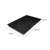 Plaque de cuisson à induction encastrable Equator 36 pouces, 5 foyers, 9 niveaux de puissance, fonction Power Boost, 220 V