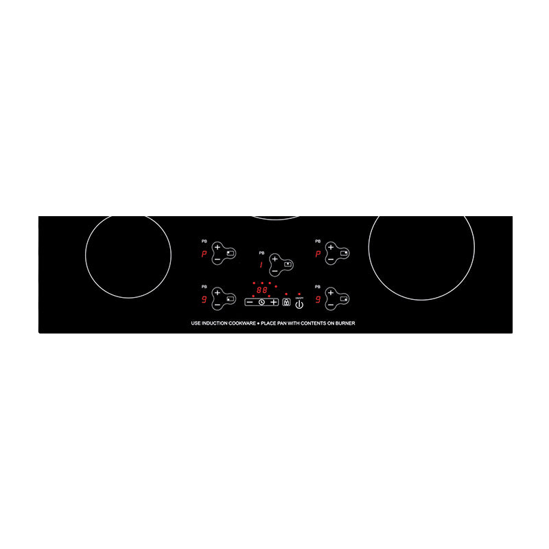 Plaque de cuisson à induction encastrable Equator 36 pouces, 5 foyers, 9 niveaux de puissance, fonction Power Boost, 220 V