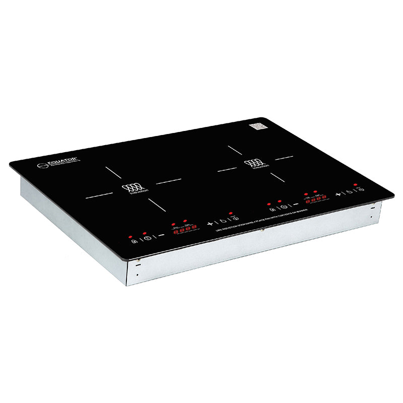 Placa de inducción HORIZONTAL de 2 quemadores de 20 pulgadas Equator, 9 niveles de potencia, empotrable/independiente, 110V