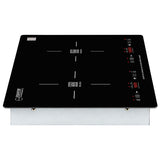 Placa de inducción HORIZONTAL de 2 quemadores de 20 pulgadas Equator, 9 niveles de potencia, empotrable/independiente, 110V
