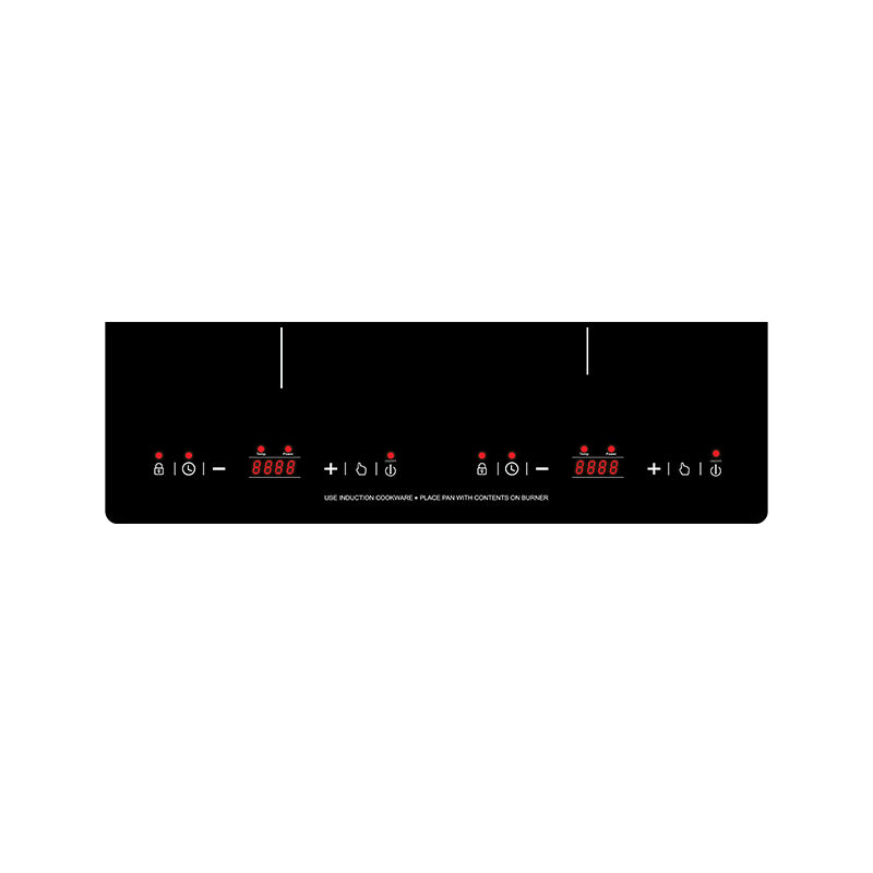 Placa de inducción HORIZONTAL de 2 quemadores de 20 pulgadas Equator, 9 niveles de potencia, empotrable/independiente, 110V