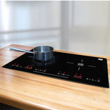 Placa de inducción HORIZONTAL de 2 quemadores de 20 pulgadas Equator, 9 niveles de potencia, empotrable/independiente, 110V