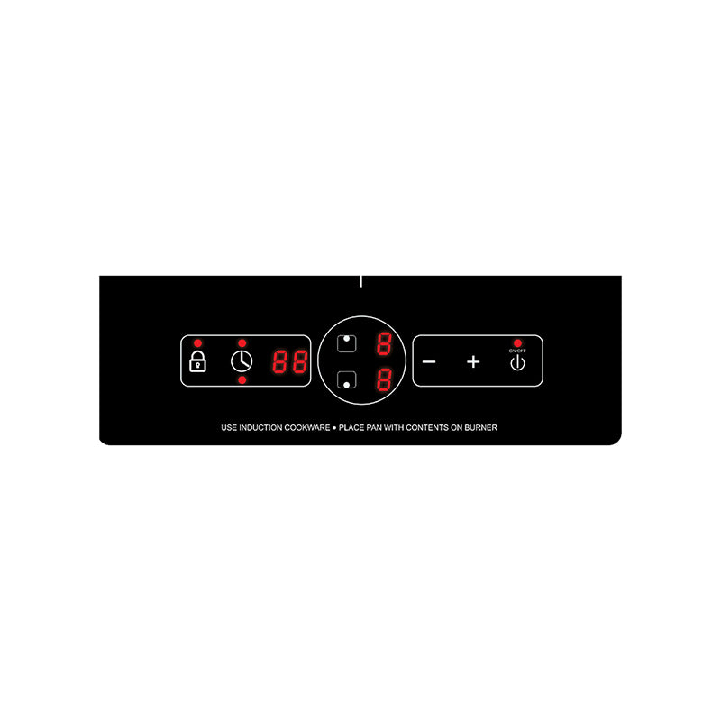 Placa de inducción VERTICAL de 2 quemadores de 13 pulgadas Equator, 9 niveles de potencia, empotrable/independiente, 110V