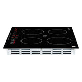 Parrilla de inducción Equator de 24 pulgadas empotrable de 4 quemadores, 9 niveles, POWER BOOST, 220V