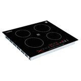 Parrilla de inducción Equator de 24 pulgadas empotrable de 4 quemadores, 9 niveles, POWER BOOST, 220V