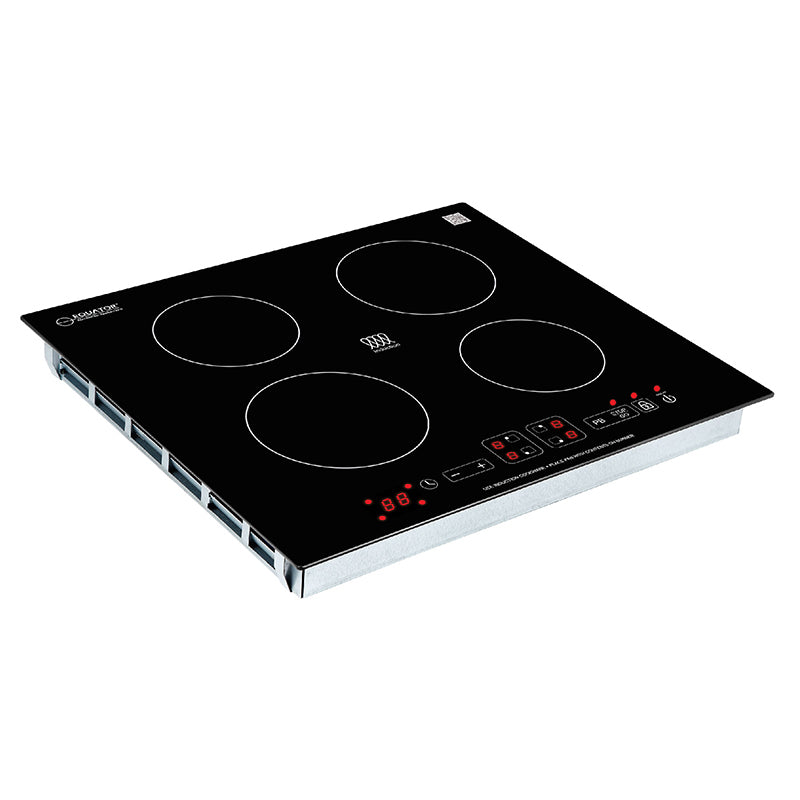 Parrilla de inducción Equator de 24 pulgadas empotrable de 4 quemadores, 9 niveles, POWER BOOST, 220V