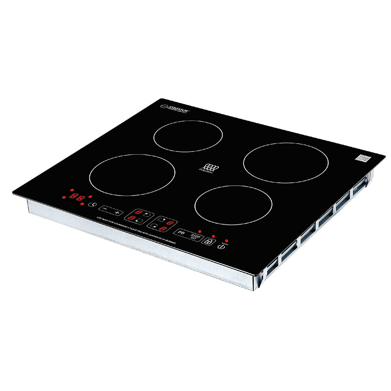 Parrilla de inducción Equator de 24 pulgadas empotrable de 4 quemadores, 9 niveles, POWER BOOST, 220V