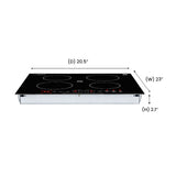 Parrilla de inducción Equator de 24 pulgadas empotrable de 4 quemadores, 9 niveles, POWER BOOST, 220V