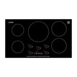 Plaque de cuisson à induction encastrable Equator 36 pouces, 5 foyers, 9 niveaux de puissance, fonction Power Boost, 220 V