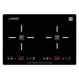 Placa de inducción HORIZONTAL de 2 quemadores de 20 pulgadas Equator, 9 niveles de potencia, empotrable/independiente, 110V
