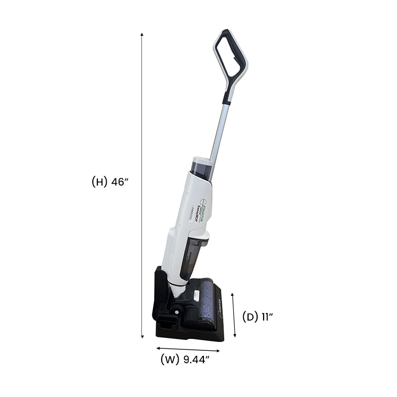 Aspiradora, barredora y fregadora 3 en 1 Equator Smart para suelos y alfombras, autolimpiante, con aviso por voz, 8 lbs