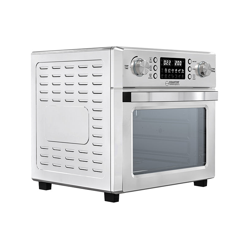 Friteuse à air chaud Equator 5-en-1 pour comptoir + convection + pizza + gril + déshydrateur, acier inoxydable