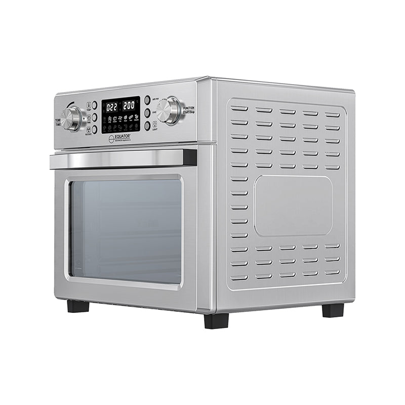 Friteuse à air chaud Equator 5-en-1 pour comptoir + convection + pizza + gril + déshydrateur, acier inoxydable