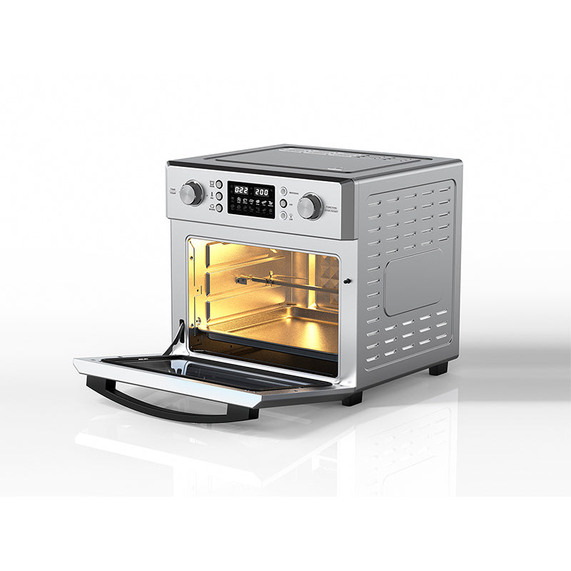 Friteuse à air chaud Equator 5-en-1 pour comptoir + convection + pizza + gril + déshydrateur, acier inoxydable