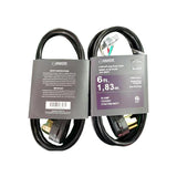 Cable de alimentación para secadora Equator 30A de 6 pies y 4 clavijas, negro