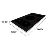 Equator Design 36 inch Electric Hybrid CERAMIC-INDUCTION 5 Burner Cooktop 220V