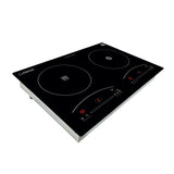 Equator 120V 20 inch 1 Induction and 1 Ceramic Electric Hybrid Cooktop, Black
