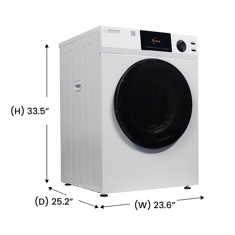 Secadora Equator Deluxe de 24 pulgadas, CON VENTILACIÓN, con sensor, higienización, 4 pies cúbicos, control táctil, 110 V, DIGITAL (Reacondicionada)