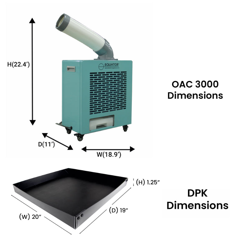 Equator 3-in-1 OUTDOOR AC+HEATER+FAN 9000 BTU 110V w/Wheels 110V + Drip Pan + Pump