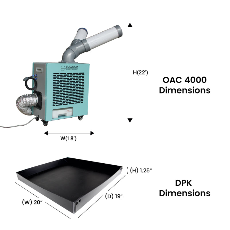 Climatiseur-chauffage d'intérieur et d'extérieur Equator 10 000 BTU 110 V + kit de pompe avec bac de récupération