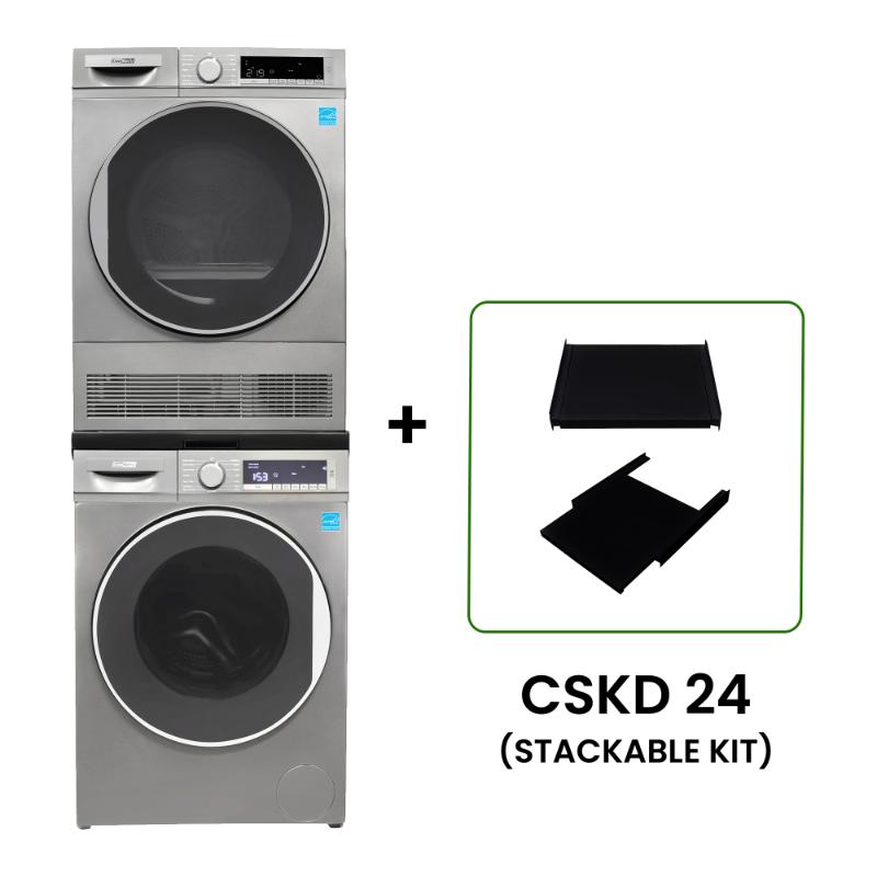 Lavadora Conserv Luxe de 2.2 pies cúbicos 110V + Secadora de condensación de 4 pies cúbicos 220V, garantía de 2 años