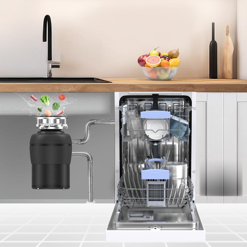 18 in Dishwasher 10 place QUIET 110V E-Star ADA+3/4 HP Garbage Disposer -- White