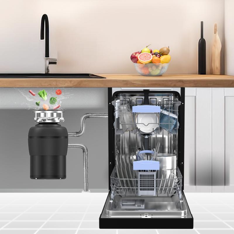 18 in Dishwasher 10 place QUIET 110V E-Star ADA+3/4 HP Garbage Disposer -- White