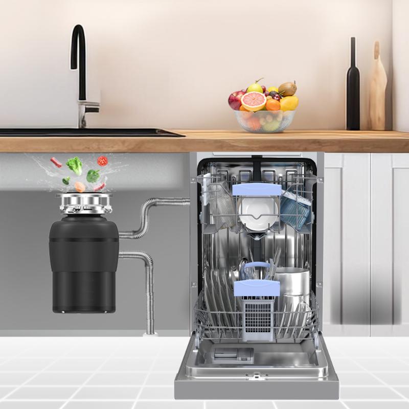 18 in Dishwasher 10 place QUIET 110V E-Star ADA+3/4 HP Garbage Disposer -- White