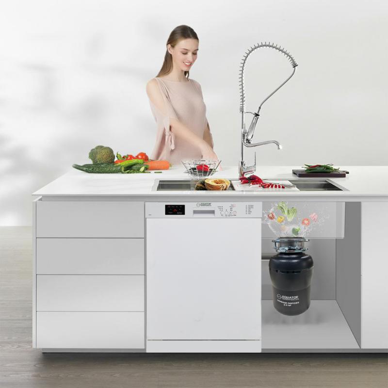 24 in Dishwasher 14 place + 3/4 HP Garbage Disposer QUIET 51dB 110V E-Star ADA -- White