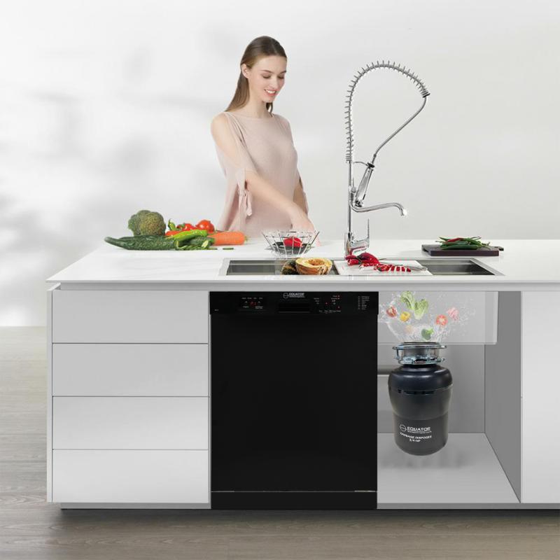 24 in Dishwasher 14 place + 3/4 HP Garbage Disposer QUIET 51dB 110V E-Star ADA -- White