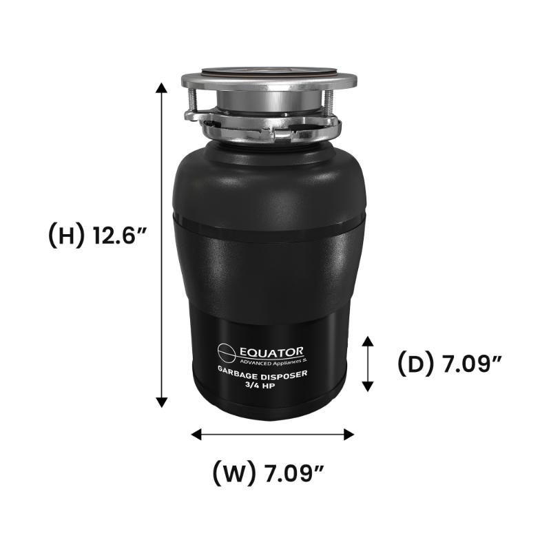 Triturador de basura 3/4 HP ULTRA SILENCIOSO 65 dB, trituración en 2 etapas, 1700 rpm, 110 V