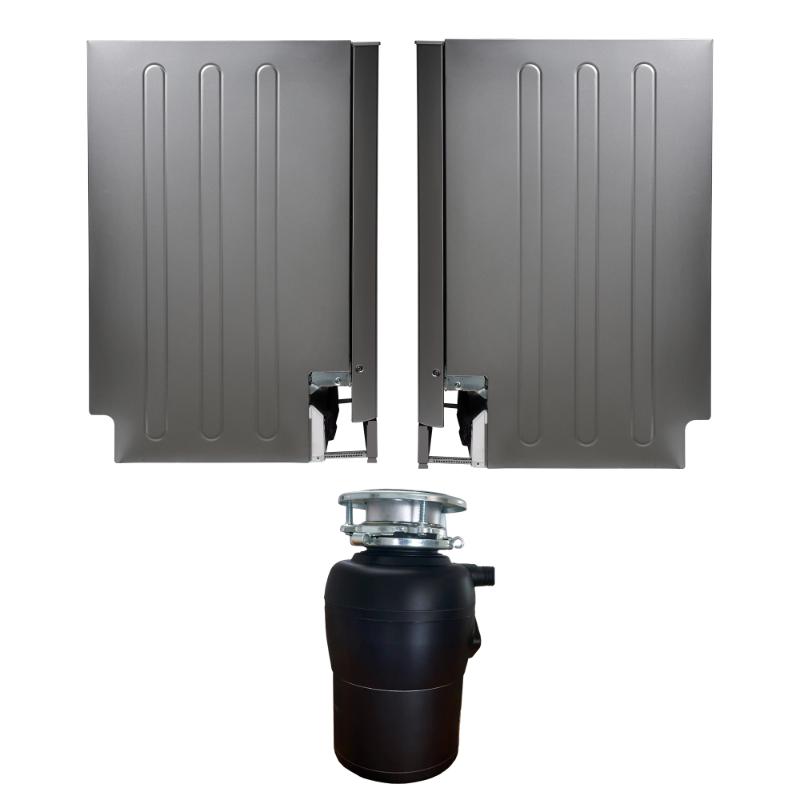 Lavavajillas de 24 pulgadas, 15 cubiertos, SILENCIOSO, 110V, E-Star + Triturador de desperdicios de 3/4 HP