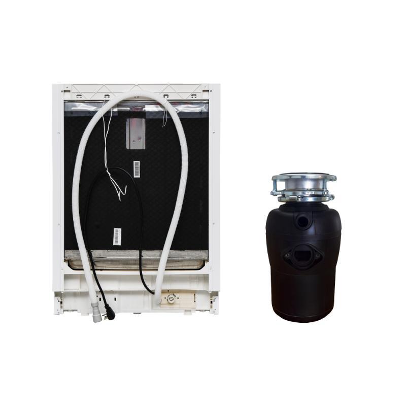 Lavavajillas de 24 pulgadas, 15 cubiertos, SILENCIOSO, 110V, E-Star + Triturador de desperdicios de 3/4 HP