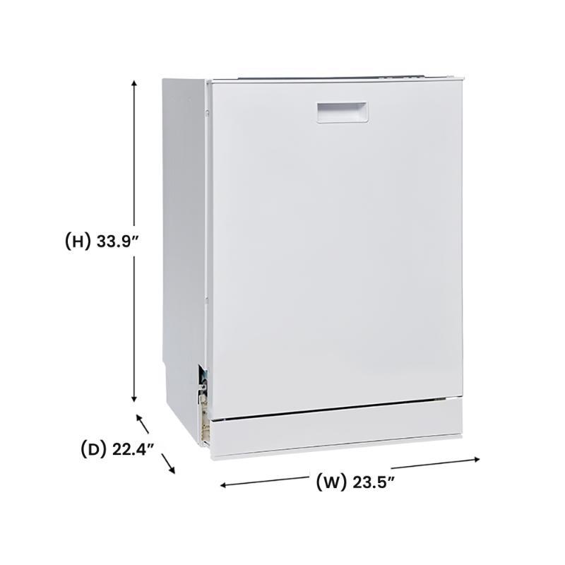 Lavavajillas de 24 pulgadas, 15 cubiertos, SILENCIOSO, 110V, E-Star + Triturador de desperdicios de 3/4 HP