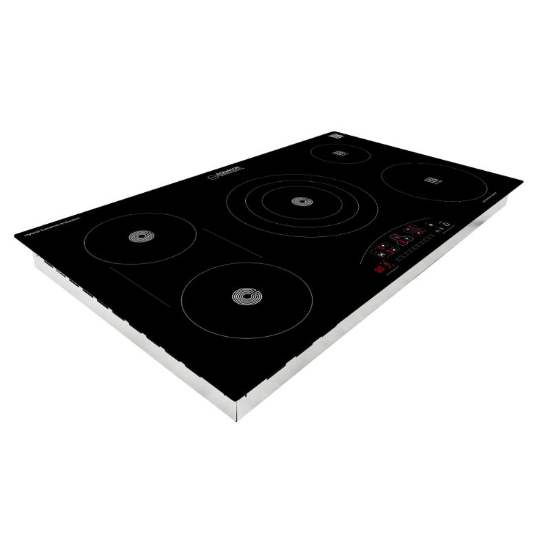 Table de cuisson électrique hybride CÉRAMIQUE-INDUCTION 5 foyers de 36 pouces 220V Equator