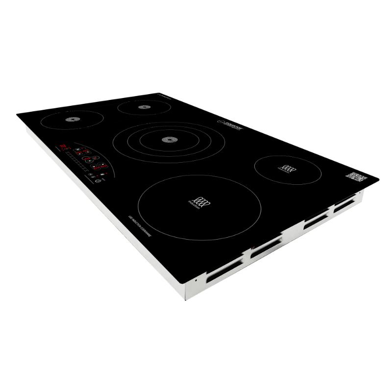 Table de cuisson électrique hybride CÉRAMIQUE-INDUCTION 5 foyers de 36 pouces 220V Equator