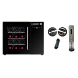 Refrigerador de vino de encimera para 12 botellas, color negro, control táctil, 110 V, con abridor de botellas de vino