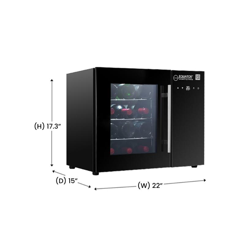 Refrigerador de vino de encimera para 12 botellas, color negro, control táctil, 110 V, con abridor de botellas de vino
